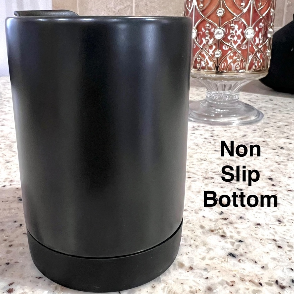 Starbucks Black Ceramic Desktop Mug Silicone Nonslip Bottom with Lid 14 Fl Oz - Picture 10 of 13